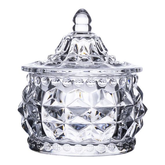 Конфетница стеклянная c крышкой Ø 8 см круглая HP-YH-3