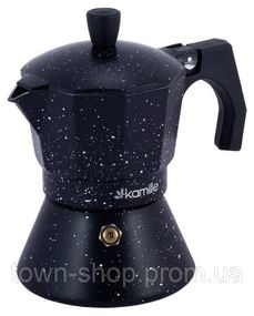 Кофеварка гейзерная Kamille Andel Black 300мл на 6 чашек KM-2512MR
