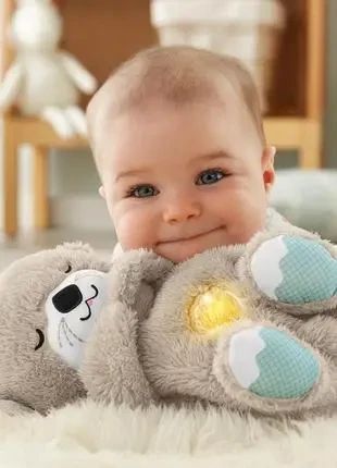 Бежевий Дихаюча плюшева іграшка видра зі світлом та звуком | Зображення 8