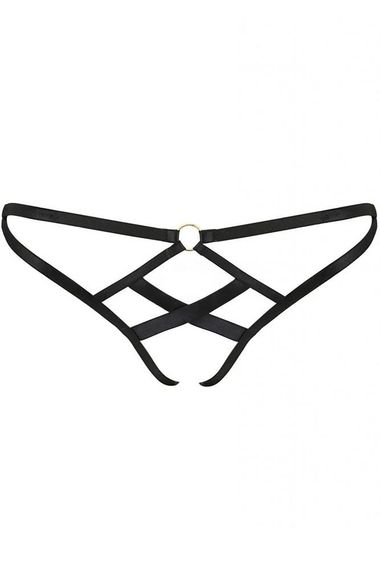 Відкриті трусики Passion Exclusive NICKY THONG Чорні 2XL/3XL