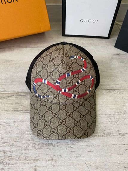 Кепка Gucci Kingsnake Print GG Supreme Baseball Hat | Зображення 1