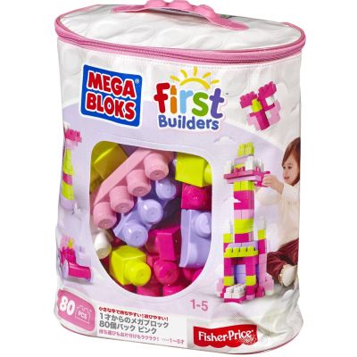 Конструктор Mega Bloks розовый в мешке 80 деталей (DCH62)