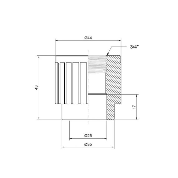 Муфта PPR Thermo Alliance 25х3/4" ВР | Зображення 1