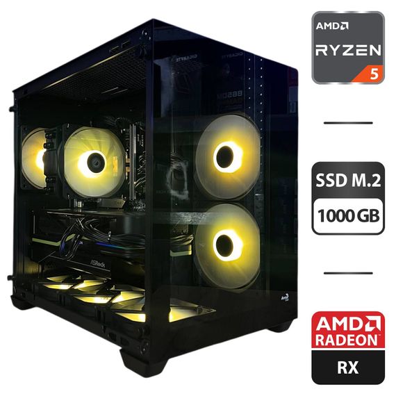 Збірка на замовлення:  ігровий ПК AeroCool Dryft Mini Tower / AMD Ryzen 5 7500F (6 (12) ядер по 3.7 - 5.0 GHz) / 32 GB DDR5/1000 GB SSD M.2/AMD Radeon RX 7800 XT, 16 GB GDDR6, 256-bit/800W