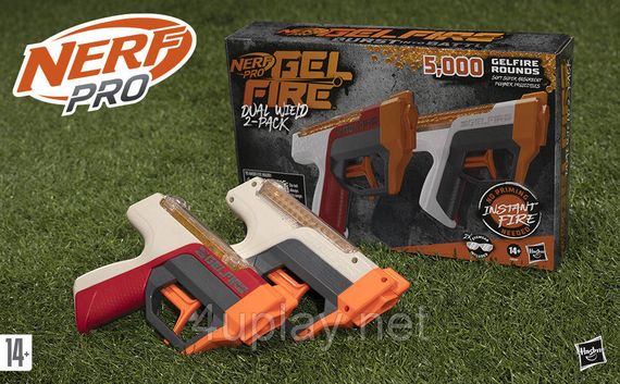 Набір бластерів NERF Pro Gelfire Dual Wield Pack Пістолети Нерф Про Гельфайр Дуал кульки орбізи Оригінал Hasbro | Зображення 1