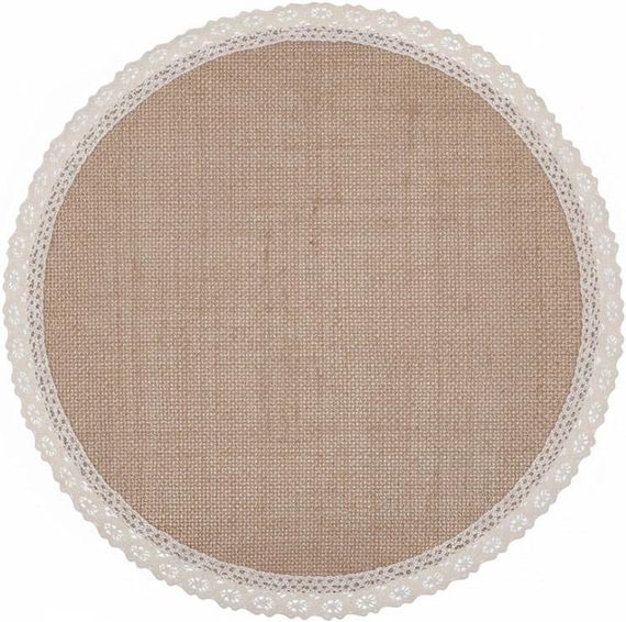Набір 6 льняних підтарельників "Natural Lace" Ø38см, круглі