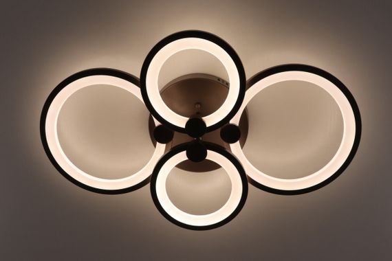 Люстра світлодіодна стельова LED світильник для квартири на стелю лед з пультом 25587 Коричневий 10х62х39 см. | Зображення 2