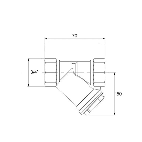 Фільтр косий Icma No50 грубого очищення 3/4" латунний | Зображення 1