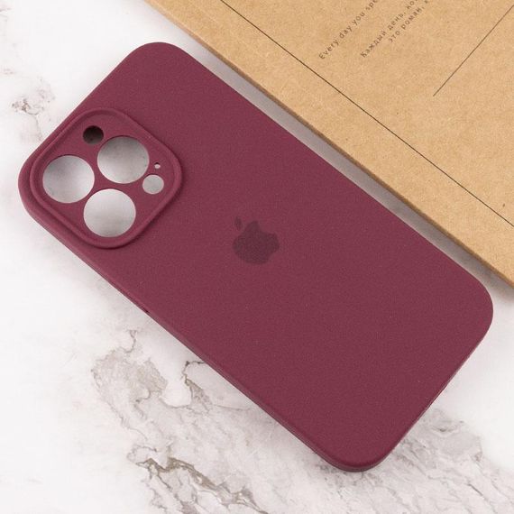 Чохол Silicone Case Full Camera Protective (AA) для Apple iPhone 13 Pro (6.1") Бордовий / Plum | Зображення 3