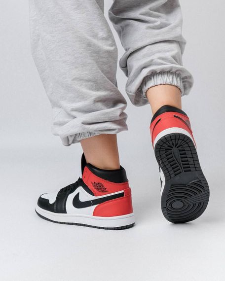 Женские кроссовки N-ik-e Air Jordan 1 Retro HD White Black Red , Вьетнам , весна/лето/осень 37 | Зображення 7