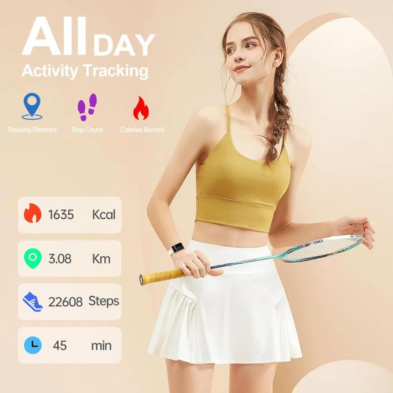 Фітнес-трекер VIPWISE тонкий, з цілодобовим відстеженням серцевого ритму, рівня кисню в крові, | Зображення 4