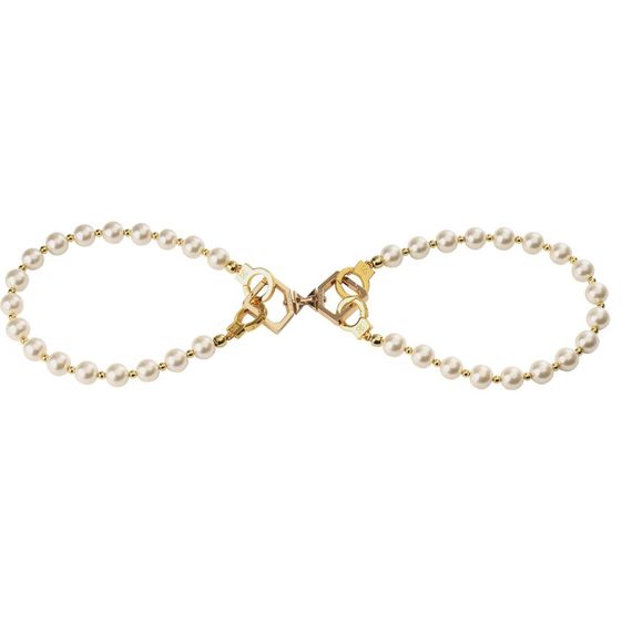 Жемчужный ошейник с поводком и наручниками LOCKINK Pearl Bondage & Restraint Set | Зображення 3