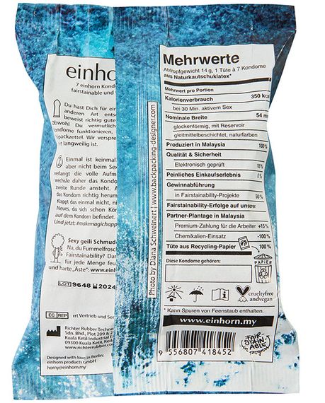 Упаковка 7шт веганських презервативів Einhorn Bali | Зображення 1