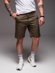 Мужские летние брючные шорты коттоновые под ремень RA2032, цвет хаки, размер XL