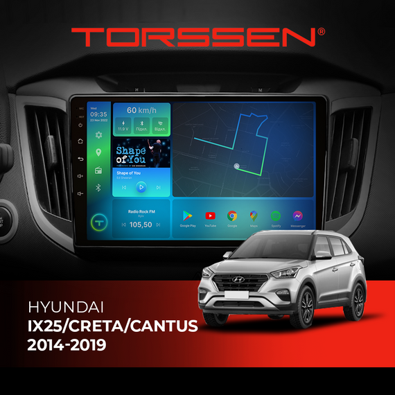 Штатна магнітола Torssen Hyundai IX25/Creta/Cantus 14-19 F10464 4G Carplay DSP