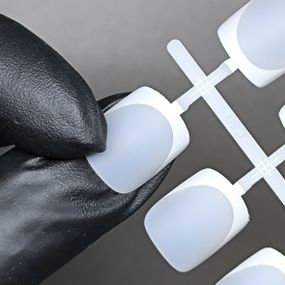 Гелевые типсы для наращивания френч 30шт (молочный квадрат)