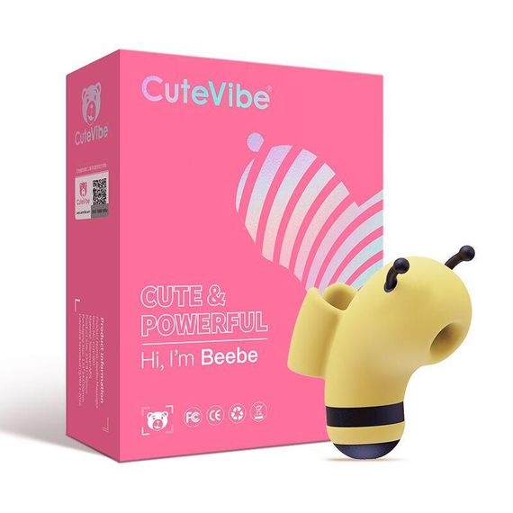 Вакуумний стимулятор із мікрострумами CuteVibe Beebe Yellow, на палець Sex Aura | Зображення 4