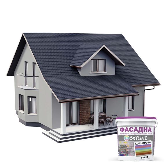 Краска Акрил-латексная Фасадная Skyline 2000-N Дымчатый 5л | Зображення 2