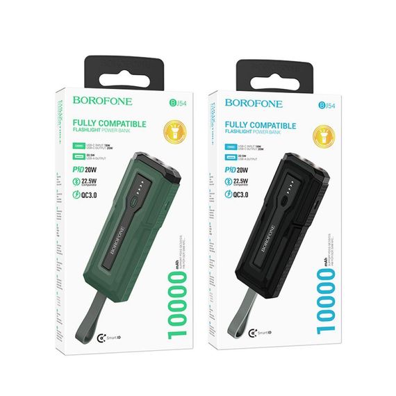 Універсальна Мобільна Батарея Power Bank Borofone BJ54 Graceful 22.5W+PD20W flashlight 10000 mAh Колір Зелений | Зображення 2