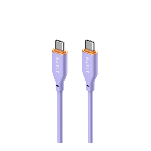 Кабель USB PD Type-C/Type-C Havit HV-CB603 3,0A 60W гіпереластик 1,2м фіолетовий