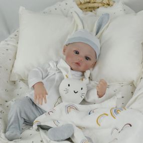 Силиконовая Коллекционная Кукла Реборн Reborn Анатомический Новорожденный Мальчик Пупс Стюарт (Виниловая Кукла) Высота 45 см