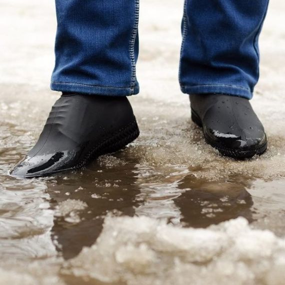 Многоразовые бахилы-чехлы L (41-45 размер) для обуви силиконовые от воды и грязи. Цвет: черный | Зображення 6