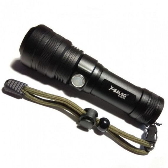 Ручной аккумуляторный светодиодный фонарь Police X-Balog BL-1827-P90 переносной с USB зарядкой оптическим зумом и металлическим корпусом + ремешок на руку | Зображення 8