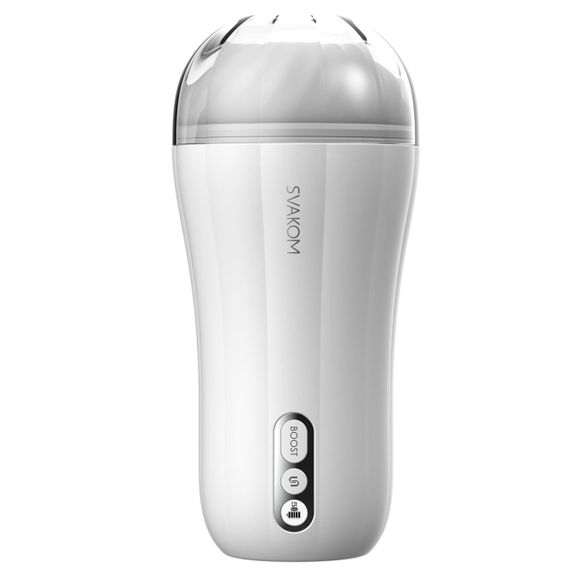 Мастурбатор з вібрацією Svakom Robin White, ультрам’який рукав, функція Boost, LED-екран Sex Aura | Зображення 2