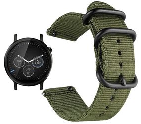 Нейлоновый ремешок Primo Traveller для часов Motorola Moto 360 2nd gen (46mm) - Army Green