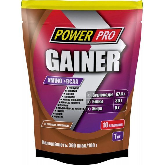Гейнер Power Pro Gainer 1000 g /25 servings/ Шоколад
