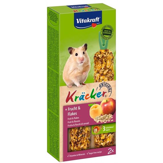 Ласощі для хом'яків Vitakraft Kracker Original Frucht And Flakes, 2 шт х 55 гр