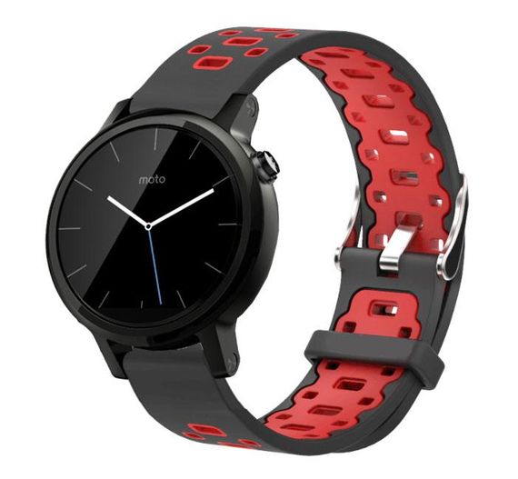 Спортивний ремінець Primo Perfor Classic для годинника Motorola Moto 360 2nd gen (42 mm ) - Black&Red