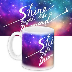 Чашка з принтом Shine bright like a diamond 330 мл (KR_WOL006)