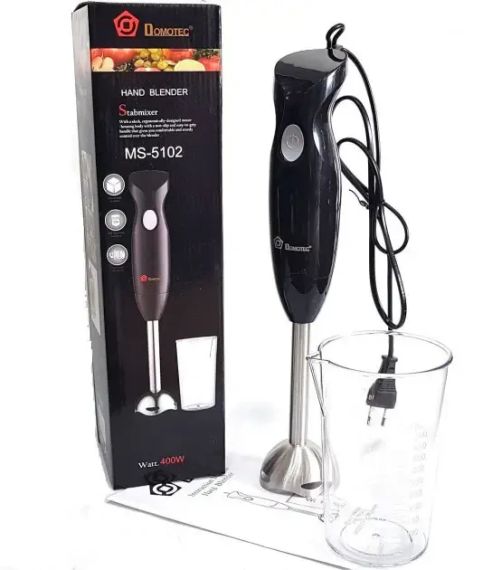 Блендер DOMOTEC MS-5102 (заглибний, 400 Вт, неірж. + стакан)