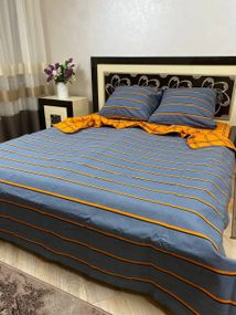 Комплект постельного белья Soft евро 200х220 см полоска с клеткой