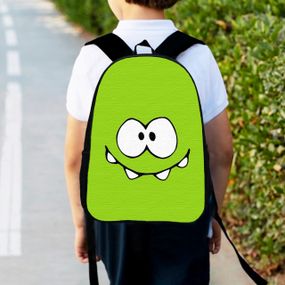 Рюкзак дитячий Ам Ням "Om Nom" 34х27см, міський ранець для хлопчика з принтом (00448)