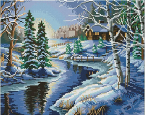 Алмазна мозаїка Зимовий пейзаж 40х50 см ColorArt  SP028