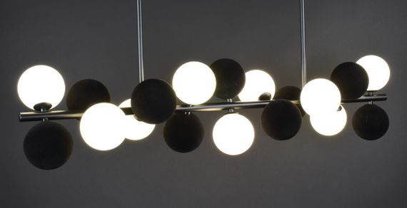 Люстра стельова на 9 лампочок 27666 Чорний 35-65х23х105 см. | Зображення 2