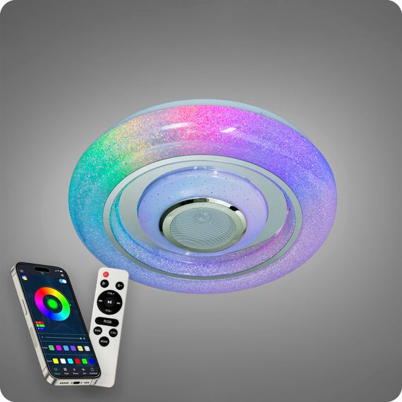 Люстра світлодіодна 517 Dlight RGB з пультом і  колонкою 70Вт Білий (02151) | Зображення 1