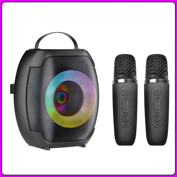 Портативна Bluetooth колонка 4" з двома бездротовими мікрофонами ZQS-W4107 8W | Зображення 1