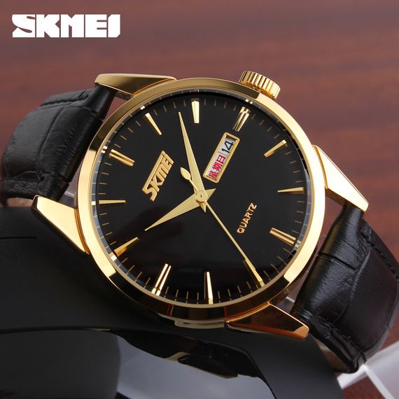 Чоловічий годинник Skmei 9073GDBK-B Gold-Black men | Зображення 2