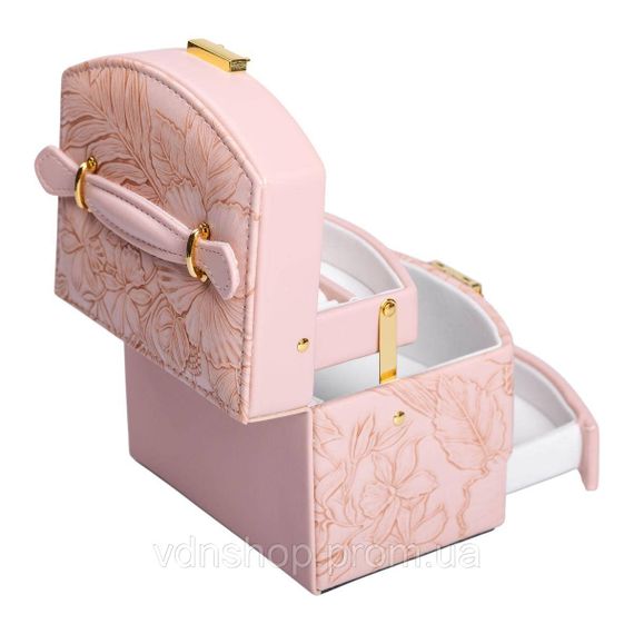 Скринька для прикрас з еко шкіри 3 яруси із замком органайзер для ювелірних виробів HP-5-23P | Зображення 3