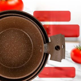 Набор посуды с крышками с антипригарным покрытием 9 предметов Тор Kitchen ТК00098 Коричневый