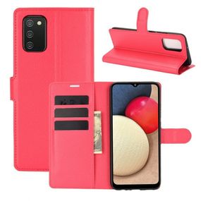 Чохол книжка з кишенями для карт на Samsung Galaxy A03s колір Червоний