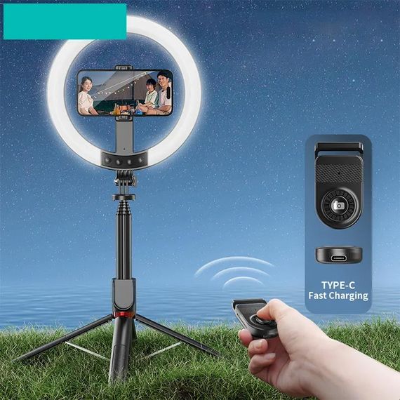 Кольцевая LED-лампа для селфи Usams US-ZB323 10-inch Fill Light 1200mAh Black | Зображення 1