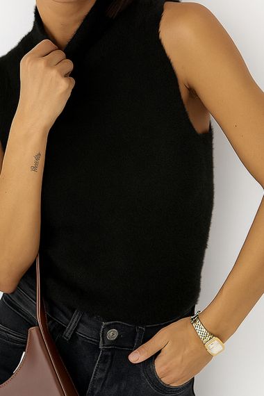 Жіноча жилетка із альпаки - чорний цвет, ONE SIZE (є розміри) | Зображення 2