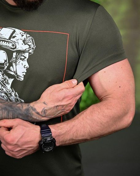 Тактична потоотводна футболка Girl oliva ПП7701 | Зображення 3