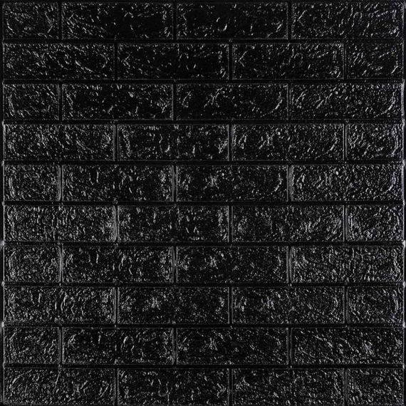 3D панель самоклеюча 700х770х5мм цегла Чорний (019-5) SW-00000151
