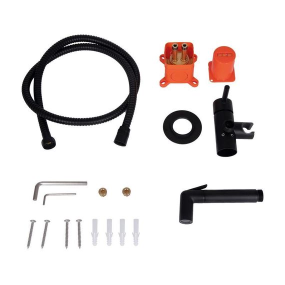 Набор для гігієнічного душу Qtap Inspai-Varius округлий QTINSVARBСRV00440001 Black Matt | Зображення 8