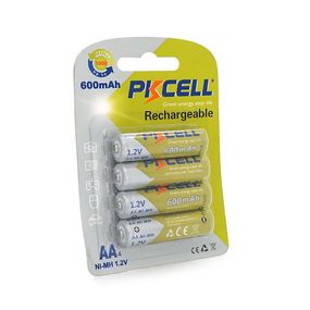 Аккумулятор PKCELL 1.2V AA 600mAh NiMH Rechargeable Battery, 4 штуки в блистере цена за блистер, Q12